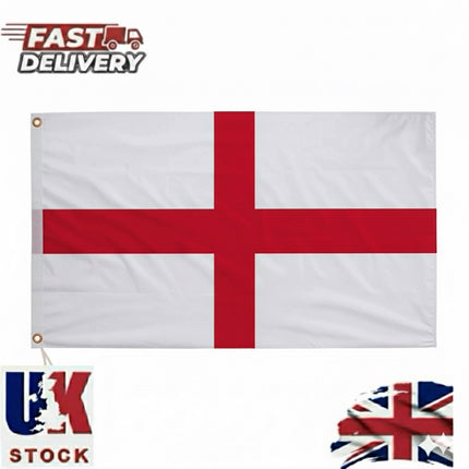 Large England Flag St George’s Cross (150cm x 90cm) – Premium English Flag with Grommets, Durable Polyester, Fade-Resistant, Perfect for Football, Rugby, Outdoor & Indoor Display