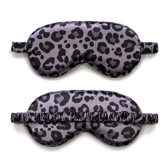 Satin leopard-print sleep mask