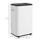 HOMCOM 20L/Day 6L Dehumidifier, Portable Quiet Air Dehumidifier for Laundry and Condensation